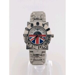 Vtg Rare Boy London Chunky Metal Watch Y2K / 90's - New Battery - Works Well